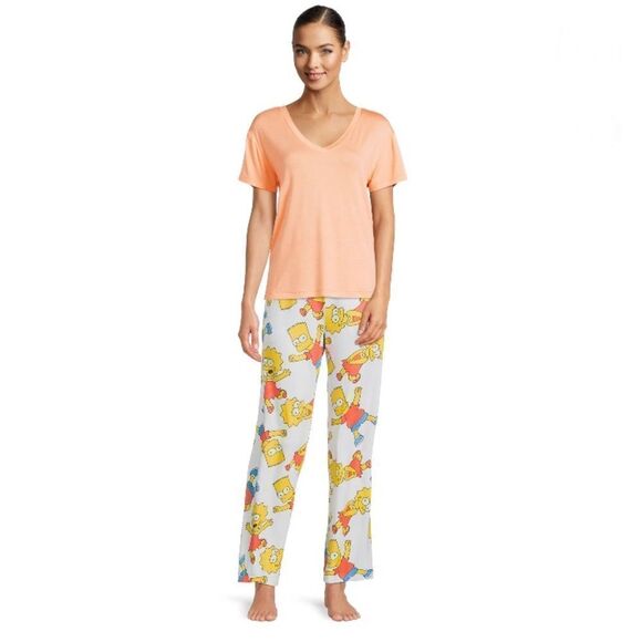 The Simpsons Lisa and Bart Print Soft Lounge Pajama Sleep Pants, Size 3X - Picture 5 of 6